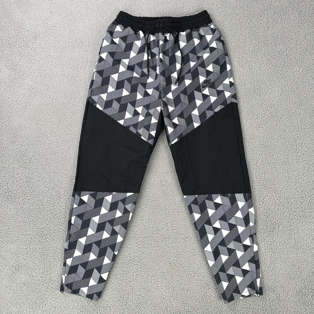 Nike Black & Gray Geometric Track Pants